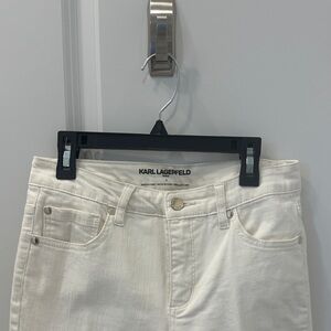 Karl Lagerfeld Women's Cream High Rise Jeans